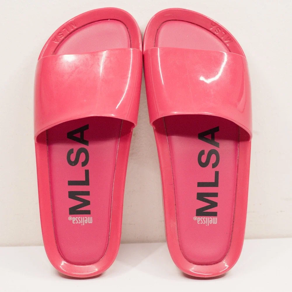 MELISSA Jelly Slide Sandals Water Friendly PVC Bubble Gum Scented Sz 5